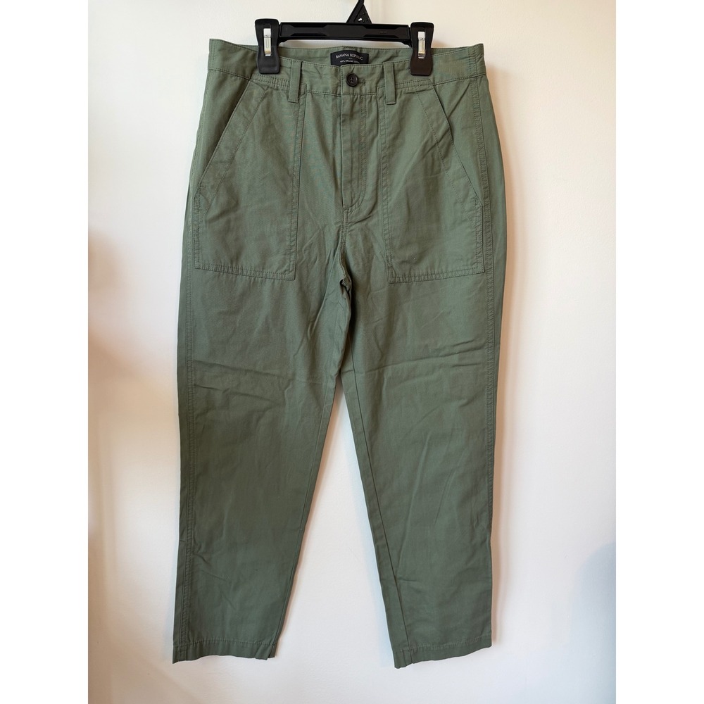 Banana Republic Olive Green Organic Cotton Utility Patch Pocket Pants Size 6